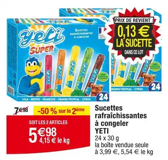 Cora YETI Sucettes rafraîchissantes à congeler offre