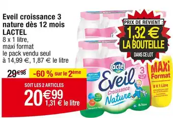 LACTEL Eveil croissance 3 nature dès 12 mois