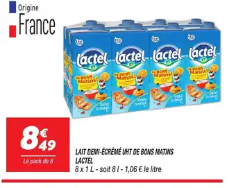 Netto LAIT DEMI-ÉCRÉMÉ UHT DE BONS MATINS LACTEL offre