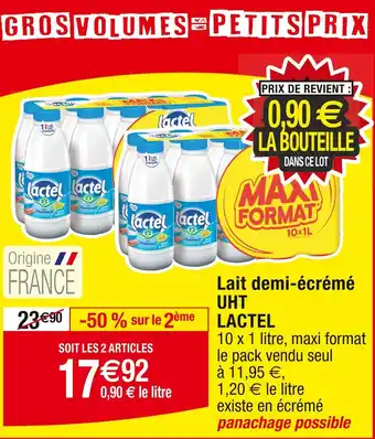 Cora x Carrefour LACTEL Lait demi-écrémé UHT offre
