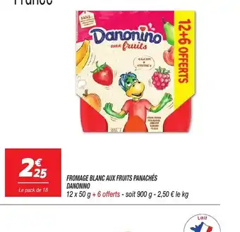 Netto FROMAGE BLANC AUX FRUITS PANACHÉS DANONINO offre