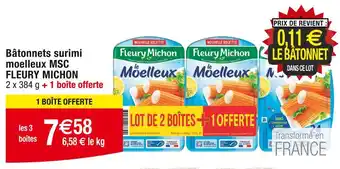 Cora FLEURY MICHON Bâtonnets surimi moelleux MSC offre