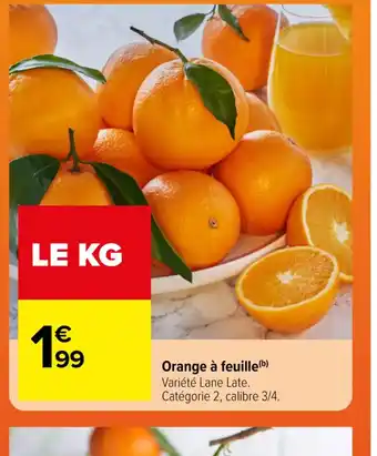 Carrefour Orange à feuille offre