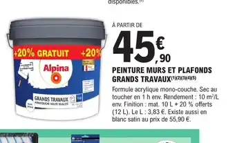 E.Leclerc Brico PEINTURE MURS ET PLAFONDS offre