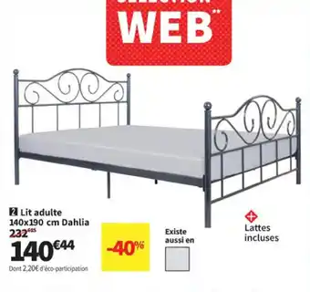 Conforama Lit adulte 140x190 cm offre