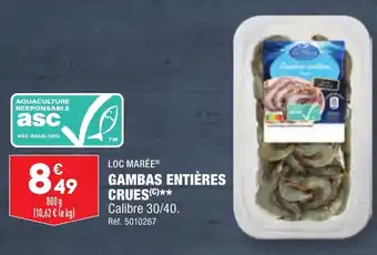 ALDI LOC MARÉE® GAMBAS ENTIÈRES CRUES (C)** offre