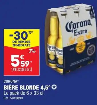 ALDI CORONA® BIÈRE BLONDE 4,5 offre