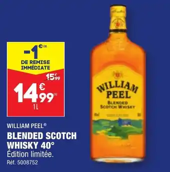 ALDI WILLIAM PEEL® BLENDED SCOTCH WHISKY 40° Édition limitée. offre