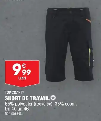 ALDI TOP CRAFT® SHORT DE TRAVAIL ✪ offre