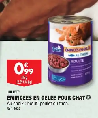 ALDI JULIET® ÉMINCÉES EN GELÉE POUR CHAT offre