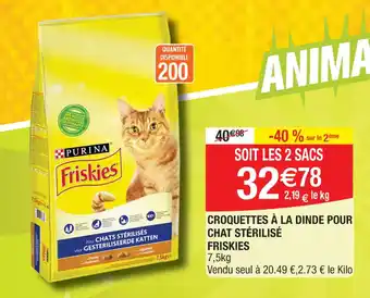 Cora x Carrefour CROQUETTES À LA DINDE POUR CHAT STÉRILISÉ FRISKIES offre