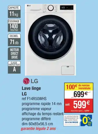 Cora Lave linge LG offre