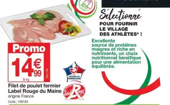 Promocash Filet de poulet fermier Label Rouge du Maine offre