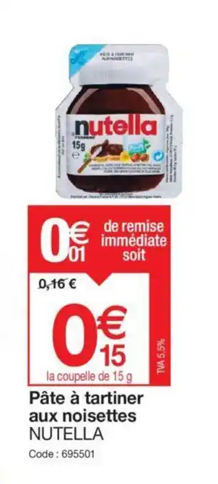 Promocash Pâte à tartiner aux noisettes NUTELLA offre