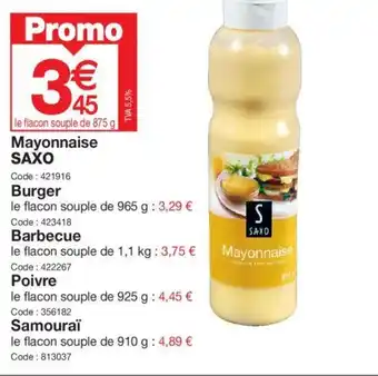 Promocash Mayonnaise SAXO offre