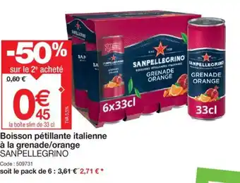 Promocash Boisson pétillante italienne à la grenade/orange SANPELLEGRINO offre