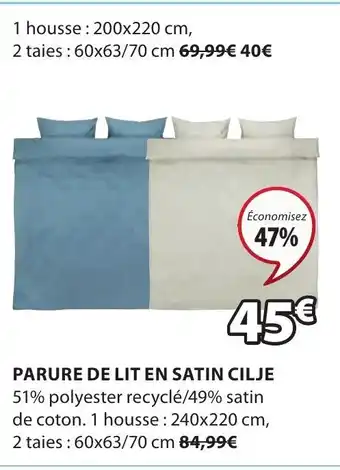 JYSK Parure de lit en satin Cilje offre