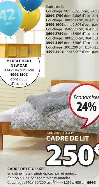 JYSK Cadre de Lit Olsker offre