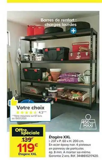 Castorama étagère Xxl offre