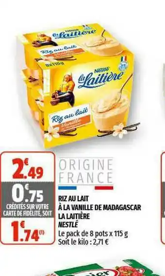 Coccimarket Riz Au Lait à La Vanille De Madagascar La Laitière Nestlé offre