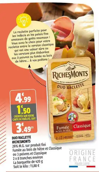 Coccimarket Duo Raclette RichesMonts offre