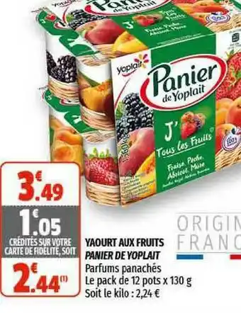Coccimarket Yaourt Aux Fruits Panier De Yoplait offre