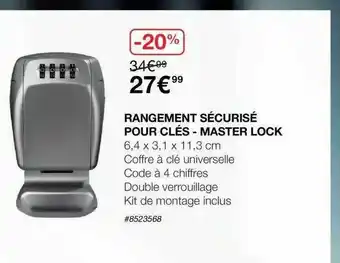 Costco Rangement Sécurisé Pour Clé - Master Lock offre
