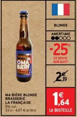 Intermarché Express Ma bière blonde brasserie la française offre