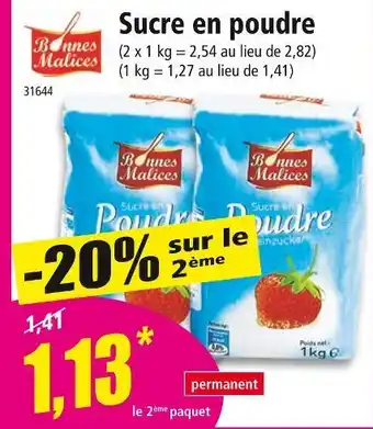 Norma Bonnes Malices Sucre en poudre offre