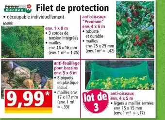 Norma POWER GARDEN Filet de protection offre