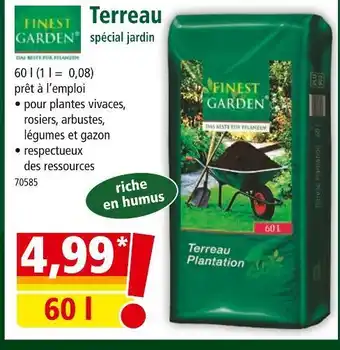 Norma FINEST GARDEN Terreau spécial jardin offre