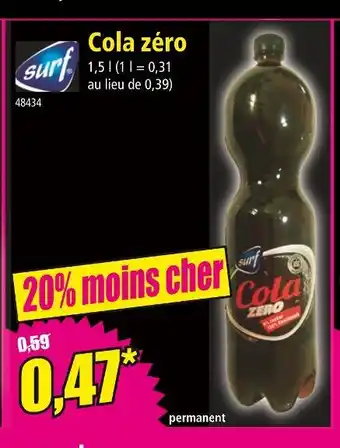 Norma SURF Cola zéro offre