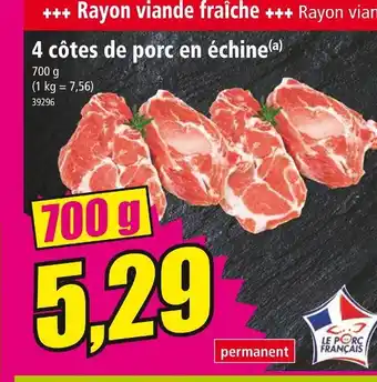 Norma 4 côtes de porc en échine offre