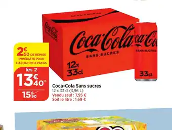 Maximarché Coca-Cola Sans sucres offre