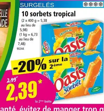 Norma Oasis 10 sorbets tropical offre