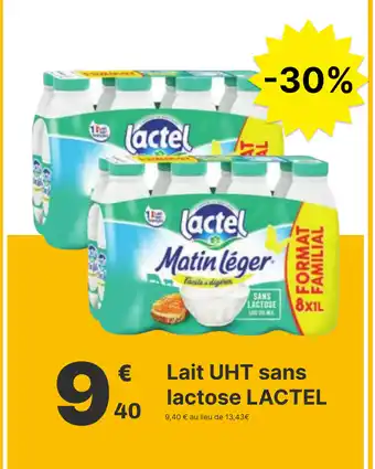 E.Leclerc Lait UHT sans lactose LACTEL offre