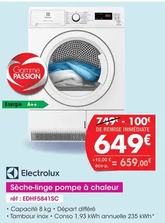 Pro&Cie Electrolux Sèche-linge pompe à chaleur offre