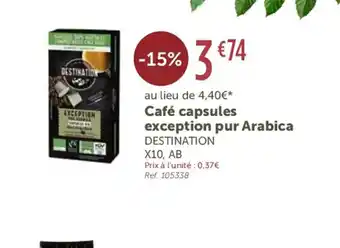 L'Eau Vive Café capsules exception pur Arabica offre