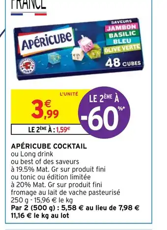 Intermarché Hyper APÉRICUBE COCKTAIL offre