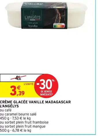 Intermarché Hyper CRÈME GLACÉE VANILLE MADAGASCAR L'ANGÉLYS offre