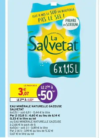 Intermarché Hyper EAU MINÉRALE NATURELLE GAZEUSE SALVETAT offre