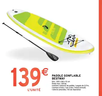 Intermarché Hyper PADDLE GONFLABLE BESTWAY offre