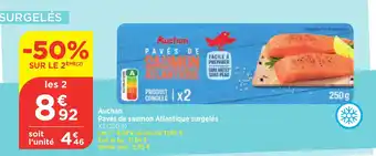 Maximarché Auchan Pavés de saumon Atlantique surgelés offre