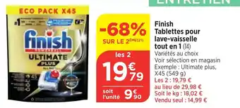 Maximarché Finish Tablettes pour lave-vaisselle tout en 1 offre