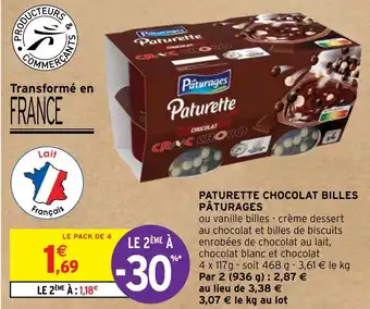 Intermarché PATURETTE CHOCOLAT BILLES PÂTURAGES offre