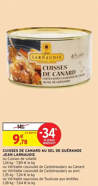 Intermarché CUISSES DE CANARD AU SEL DE GUÉRANDE JEAN LARNAUDIE offre