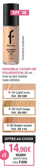 Stanhome INVISIBLE COVER HD FOUNDATION 30 ml Fond de teint invisible offre