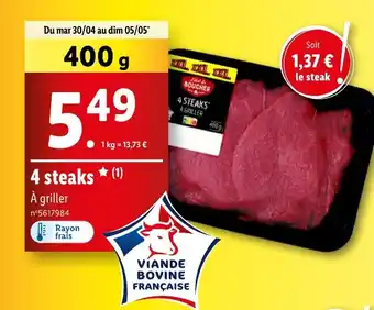 Lidl 4 steaks ✶ (1) offre