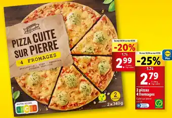 Lidl 2 pizzas 4 fromages offre