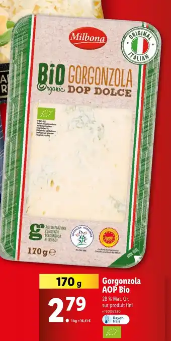 Lidl Gorgonzola AOP Bio offre